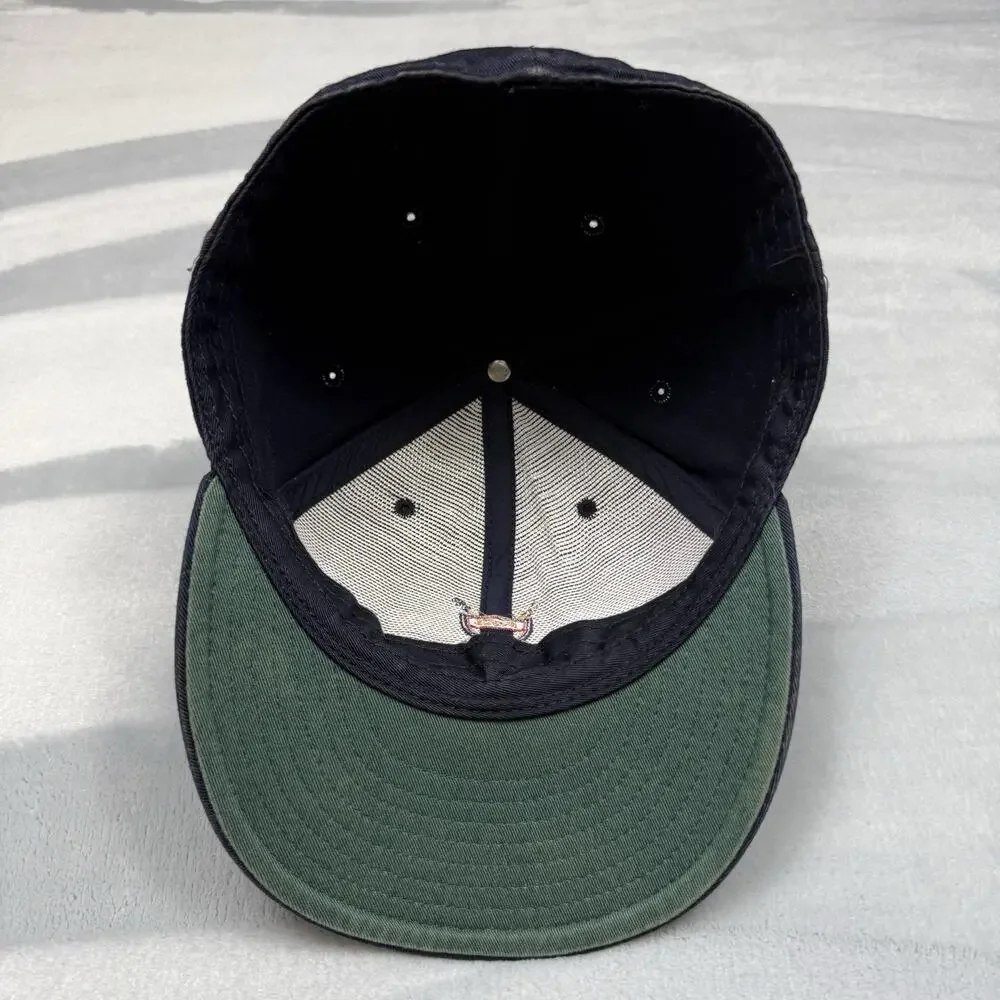 Vintage 90s Polo Ralph Lauren Golf Fitted Hat Navy Blue Plaid Crest Size Large